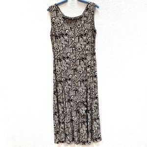 Dress Barn brown & cream print dress. Sz 12